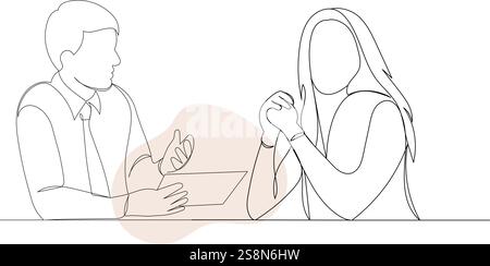 persone che lavorano a linee continue, vettoriali Illustrazione Vettoriale