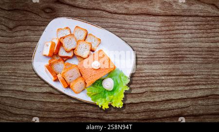 Scorpionfish Cake, cucina spagnola, gastronomia spagnola, Asturie, Spagna, Europa Foto Stock