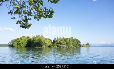 Un'immagine dell'isola di rose di Re Ludwig II di Baviera Germania Foto Stock