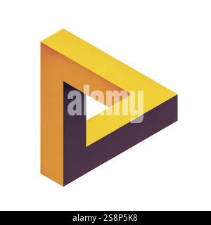 Illustrazione 3D del triangolo a ciclo infinito penrose Foto Stock