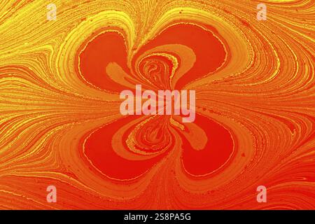 Texture marmoglio Ebru con motivi floreali Foto Stock