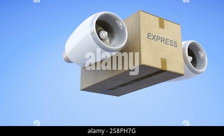 Una propulsione a getto della scatola di trasporto. Illustrazione 3D Foto Stock
