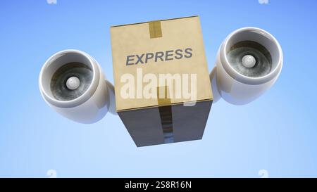Una propulsione a getto della scatola di trasporto. Illustrazione 3D Foto Stock