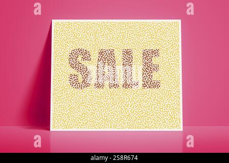 Un'illustrazione di una carta testurizzata con la parola vendita Foto Stock