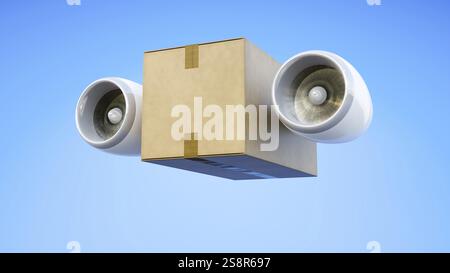 Una propulsione a getto della scatola di trasporto. Illustrazione 3D Foto Stock