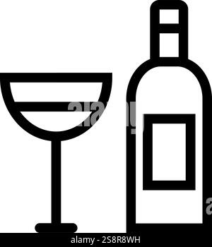 Vettore icona calice e vino. Adatto per applicazioni mobili, applicazioni Web e supporti di stampa. Illustrazione Vettoriale