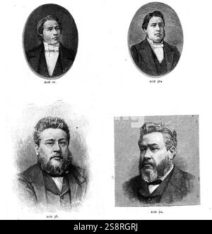 Ritratti di Charles Spurgeon (1834-1892) un inglese un particolare predicatore battista. Datata del XIX secolo Foto Stock