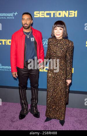 New York, Stati Uniti. 22 gennaio 2025. Michelle Yeoh e Omari Hardwick partecipano alla prima mondiale di ''Star Trek: Section 31'' di Paramount al Jazz al Lincoln Center di New York, USA, il 22 gennaio 2025. (Foto di Thenews2/NurPhoto) crediti: NurPhoto SRL/Alamy Live News Foto Stock