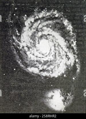 Fotografia di una nebulosa a spirale, situato nei pressi del grande bilanciere, come visto da Yerkes Observatory. In data xx secolo Foto Stock