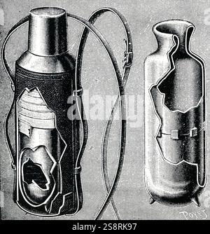 Incisione raffigurante James Dewar's beute da vuoto. Sir James Dewar (1842-1923) un scozzese chimico e fisico. In data xx secolo Foto Stock