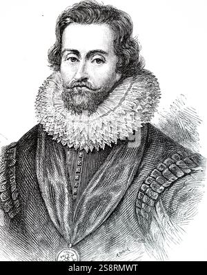 Ritratto di Giacomo VI e I (1566-1625), re di Scozia come Giacomo VI e Re di Inghilterra e Irlanda come James mi da l'unione di Scottish e corone in inglese. Datata xvi secolo Foto Stock