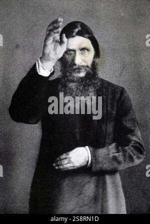 Ritratto fotografico di Grigori Rasputin (1869-1916) un russo mistica e auto-proclamato santo uomo che befriended la famiglia dello Zar Nicola II e guadagnato una considerevole influenza nel tardo impero russo. In data xx secolo Foto Stock