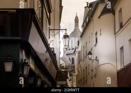 Strade di Montmartre a Parigi, Francia Foto Stock