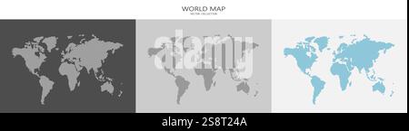 Pianeta digitale a punti Terra, evidenziato su sfondo nero. Il set è un globo stilizzato con punti e particelle. Illustrazione Vettoriale