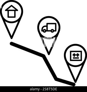 Raggiungimento del vettore dell'icona destinazione. Adatto per applicazioni mobili, applicazioni Web e supporti di stampa. Illustrazione Vettoriale