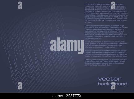Sfondo grigio tecnologico astratto con elementi del microchip. Struttura dello sfondo del circuito stampato. Illustrazione vettoriale. Illustrazione Vettoriale