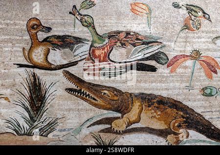 Mosaico da Pompei-Museo Nazionale di Napoli, Italia Foto Stock