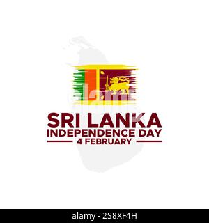 Independence day of Sri Lanka. Creative Sri Lanka national country flag icon. Sri Lanka independence day. Sri Lanka Day Defense concept. Template for Illustrazione Vettoriale