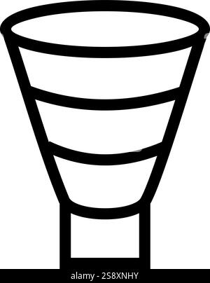 Vettore icona grafico a imbuto. Adatto per applicazioni mobili, applicazioni Web e supporti di stampa. Illustrazione Vettoriale