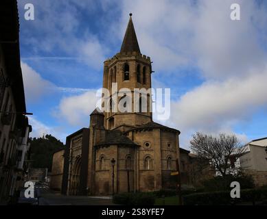 Spagna. Navarra. Sangüesa. Chiesa di Santa Maria la Real. Stile romanico-gotico di transizione. Foto Stock