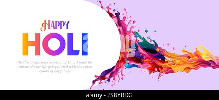 Felice Holi background di India saluti celebrativi Illustrazione Vettoriale