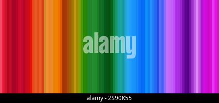 design astratto vivace e divertente con strisce verticali in un arcobaleno di colori Illustrazione Vettoriale