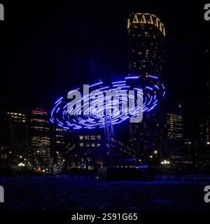 Errore di Vendel & de Wolf al Winter Lights Festival nel Canary Wharf di Londra. Foto Stock