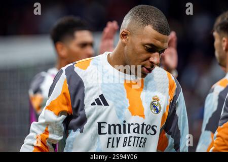 22 gennaio 2025, Madrid, Madrid, Spagna: Kylian Mbappe del Real Madrid CF visto durante la fase MD7 della UEFA Champions League 2024/25 tra il Real Madrid CF e il Salzburg all'Estadio Santiago Bernabeu il 22 gennaio 2025 a Madrid, Spagna. (Credit Image: © Alberto Gardin/ZUMA Press Wire) SOLO PER USO EDITORIALE! Non per USO commerciale! Foto Stock