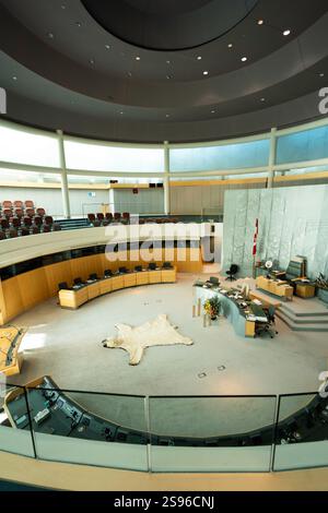 Si nascondono orsi polari sul pavimento dell'Assemblea Nazionale per le prime Nazioni, Yellowknife, Canada Foto Stock