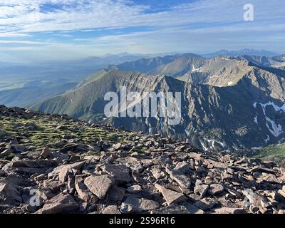 Humboldt Peak e South Colony Lakes Trail a Sangre De Cristo Wilderness, Colorado, USA Foto Stock