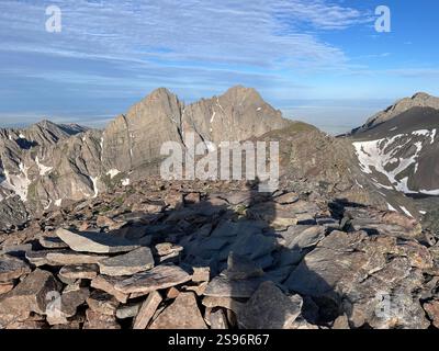 Humboldt Peak e South Colony Lakes Trail a Sangre De Cristo Wilderness, Colorado, USA Foto Stock