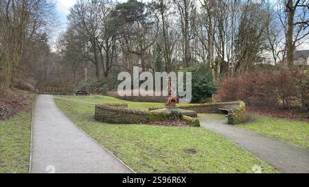 Lower Birks Park ad Aberfeldy. Famosa passeggiata lungo il Moness Burn the Birks of Aberfeldy. Scozia Foto Stock