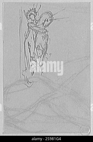 Gustave Moreau-Etude pour la Licorne-Des. 7413. Foto Stock
