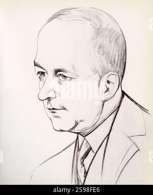 Hannover versche Köpfe aus Verwaltung, Wirtschaft, Kunst und Literatur, BD 2, S. 087 Barone Georg V, Reden, gezeichnet von August Heitmüller. Foto Stock