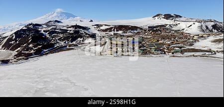 Stazione di McMurdo degli Stati Uniti Programma Antartico a capanna punto Ross isola McMurdo Sound Antartide Foto Stock