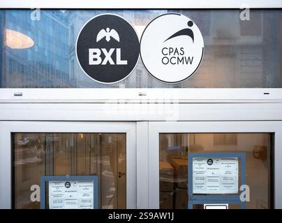 Organizzazione governativa CPAS per il benessere pubblico e Mediatore per l'energia e i debiti, centro di Bruxelles, Belgio, 24 GENNAIO 2025 Foto Stock