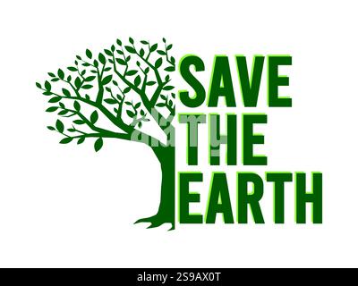Save the Planet, 22 aprile illustrazione vettoriale della giornata della Terra Illustrazione Vettoriale