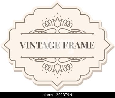 Elegante montatura vintage con decorazioni floreali che crea un design sofisticato e senza tempo, perfetto per aggiungere un tocco di fascino classico a qualsiasi progetto Illustrazione Vettoriale