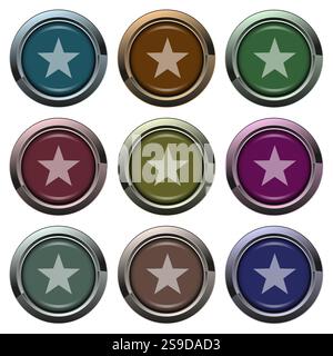 Set di bottoni colorati o badge Illustrazione Vettoriale