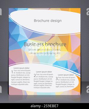 Progettazione di brochure. Progettazione di brochure. Layout geometrico dell'opuscolo Illustrazione Vettoriale