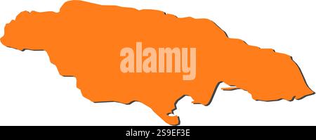 Mappa della Giamaica e dei paesi vicini, la Giamaica è evidenziata in arancione. Illustrazione Vettoriale