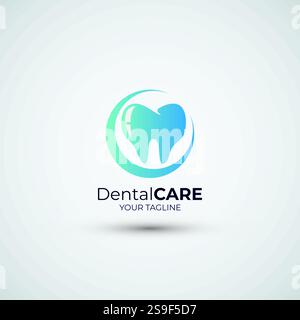 Icona di odontoiatria e modello di design del logo odontoiatrico Illustrazione Vettoriale