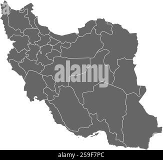 Mappa dell'Iran come area oscura. Illustrazione Vettoriale