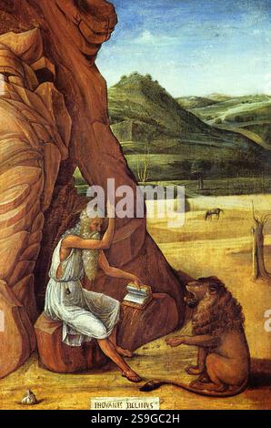 San Girolamo nel deserto Giovanni Bellini - Foto Stock