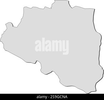 Mappa di Rajshahi, una provincia del Bangladesh. Illustrazione Vettoriale