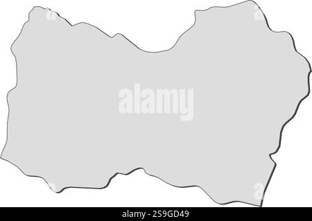 Mappa di o'Higgins, una provincia del Cile. Illustrazione Vettoriale