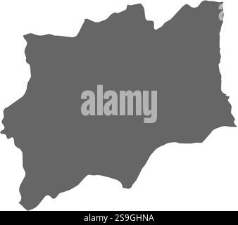 Mappa di Huíla, una provincia dell'Angola. Illustrazione Vettoriale