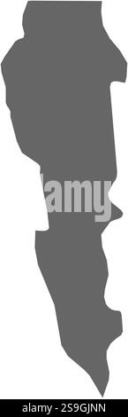 Mappa di Plateau, una provincia del Benin. Illustrazione Vettoriale
