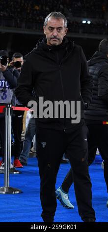 Marco Gianpaolo (capo allenatore Lecce) durante la partita US Lecce vs Inter - FC Internazionale di calcio italiano di serie A A Lecce, Italia, gennaio 26 2025 Foto Stock