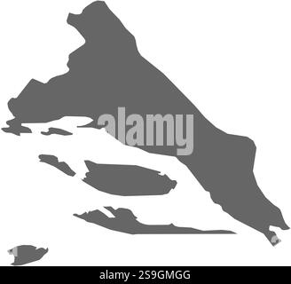 Mappa di Spalato-Dalmazia, una provincia della Croazia. Illustrazione Vettoriale